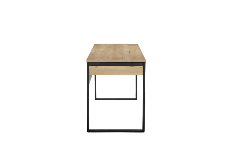 OTTO home Schreibtisch Moid, Computertisch im modernen Design, Breite 120/140/160 cm, mit Metallbeinen & Schublade, Beige|schwarz, – Produktbild 5 von 8