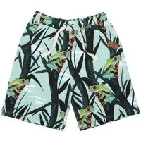 Walkiddy Kinder Shorts GOTS zertifiziert Bio-Baumwolle, Minttürkis, Bambus- und Gecko-Muster, Walkiddy – Produktbild 1 von 1