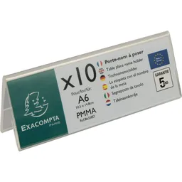 Exacompta 10er Pack Exacompta Tischnamensschilder "Exacryl" horizontal, aus PMMA, DIN A6 quer – Produktbild 1 von 1