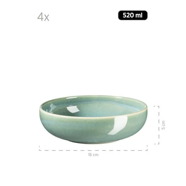 Mäser Mäser Salatschüsselset 5-tlg. "Elina Uno" Steinzeug, Grün, – Produktbild 4 von 5