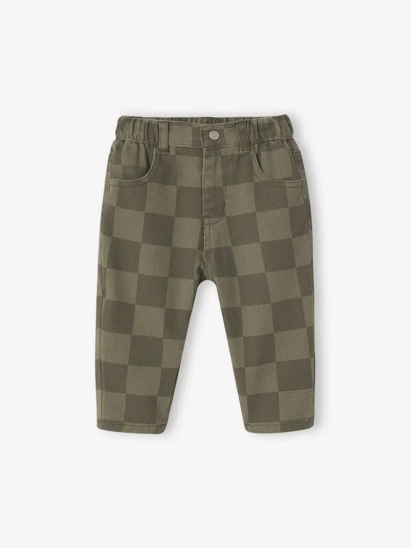 Vertbaudet Baby Chinohose mit Karomuster, Khaki, – Produktbild 1 von 3