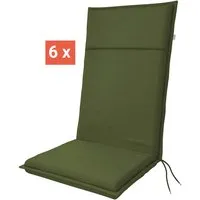 Doppler doppler Auflage "LIFE" für Hochlehner, 6er-Pack, 119x48x4 cm, Polyester, moosgrün – Produktbild 1 von 1