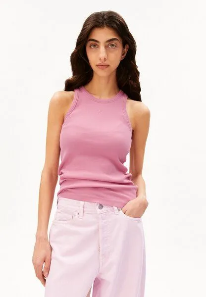 ARMEDANGELS ARMEDANGELS GMT DYE RIB Damen Top aus Bio-Baumwoll Mix, Washed berry (rosa), – Produktbild 1 von 4