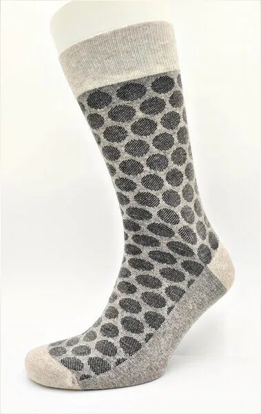 BLS Organic BLS Organic 3er Pack GOTS zertifiziert 98 % Bio-Baumwolle Polka Dot Pattern Herrensocken, Beige, – Produktbild 1 von 1