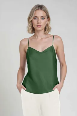 Neu Nomads Neu Nomads Damen vegan Top Camisole Cowl Neck Moosgrün – Produktbild 1 von 1