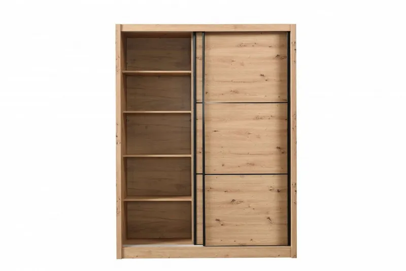 Home affaire Schwebetürenschrank Navara Kleiderschrank Wäscheschrank in 3 Breiten, mit kompletter Innenausstattung, FSC®-zertifiziert, Beige, – Produktbild 4 von 4