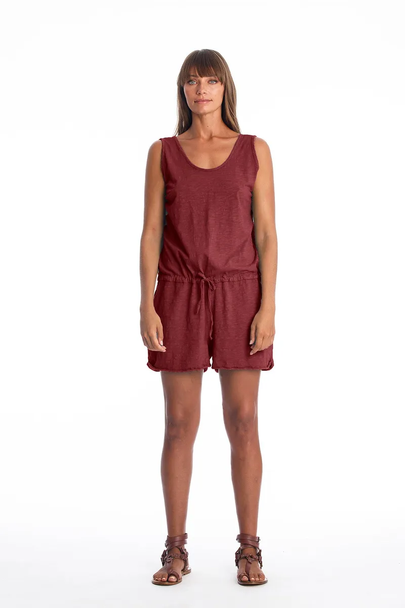 RAVENS VIEW IBIZA RAVENS VIEW IBIZA Damen vegan Jumpsuit Nina Dunkel Granat, Dunkelrot, – Produktbild 1 von 1