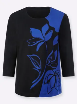 Witt Rundhalsshirt schwarz-royalblau-bedruckt – Produktbild 1 von 1