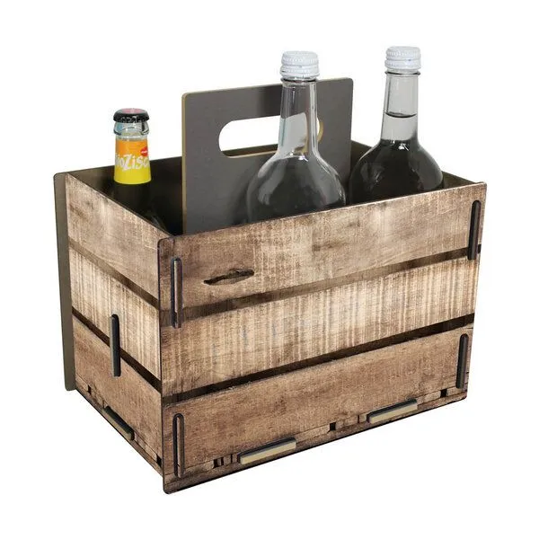 WERKHAUS WERKHAUS Flaschenträger für 1 Liter Flaschen Weinkiste – Produktbild 1 von 3
