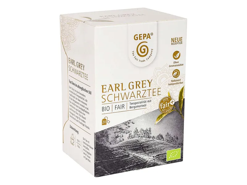 gepa GEPA Schwarzer Bio-Tee Earl Grey, 20 x 1,7 g – Produktbild 1 von 1