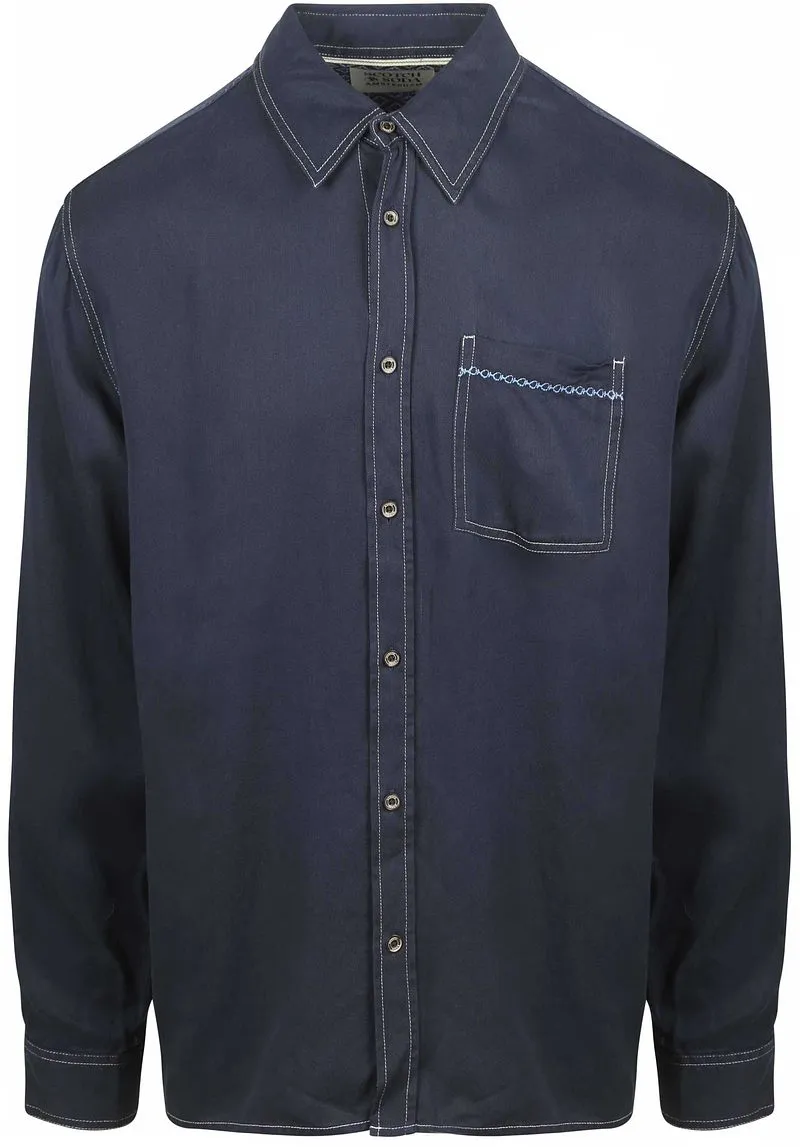 Scotch and Soda Scotch and Soda Hemd Solid Tencel Navy, Dunkelblau, – Produktbild 1 von 3