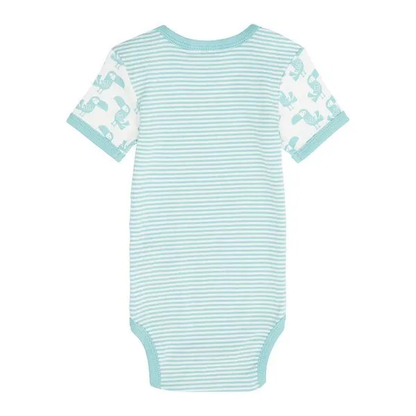 Sense Organics sense-organics Babybody Kurzarm *Tukan blau*/*Tukan olive* Gots & Fairtrade I Sense Organics, Blau, – Produktbild 2 von 2