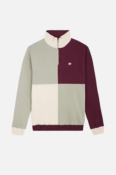 Trendsplant Trendsplant Color Block Quarter Zip Sweatshirt Iron Veil, Bunt, – Produktbild 2 von 4