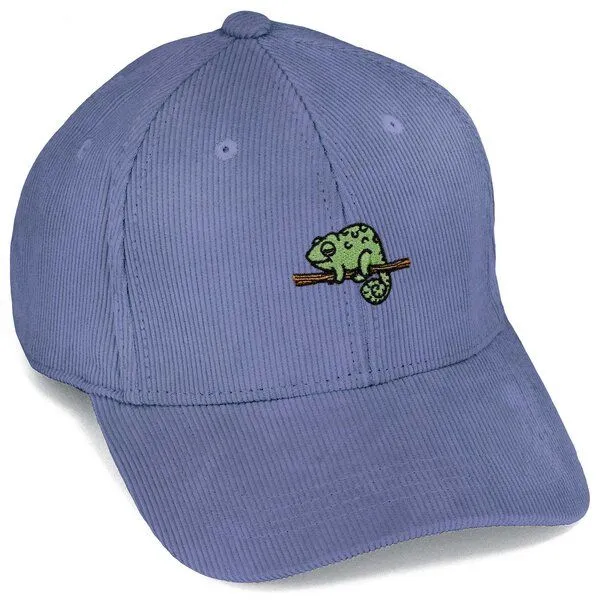 LIGARTI Bestickte Cord Cap – Mareike das Chamäleon – LIGARTI Tiermanufaktur, Taubenblau, – Produktbild 1 von 4