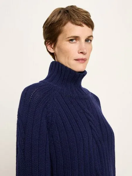 LANIUS LANIUS Rippenpullover, Purple blue melange, – Produktbild 4 von 4