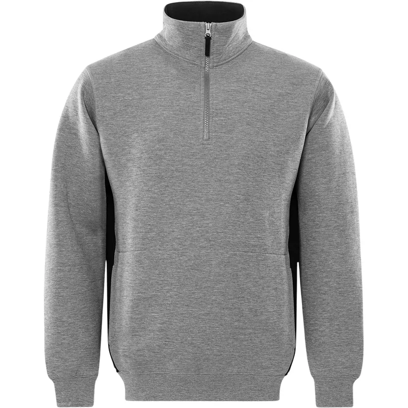 Fristads Sweatshirt 1/2 zip Fristads 1705 DF, Gris, – Produktbild 2 von 2