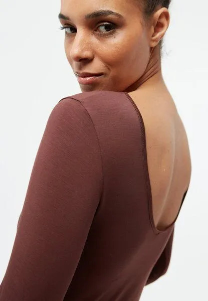 Givn Berlin Givn Berlin Longsleeve GBMIMI aus TENCEL mit tiefem Rückenausschnitt, Burned brown (tencel), – Produktbild 3 von 4