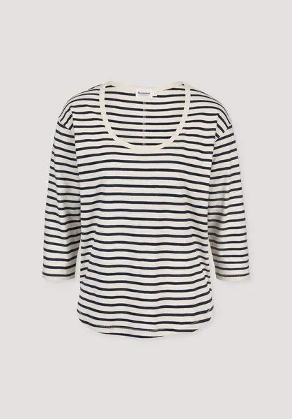 hessnatur hessnatur Light Slub Streifen Longsleeve Relaxed aus reiner Bio-Baumwolle, Marine, – Produktbild 4 von 4