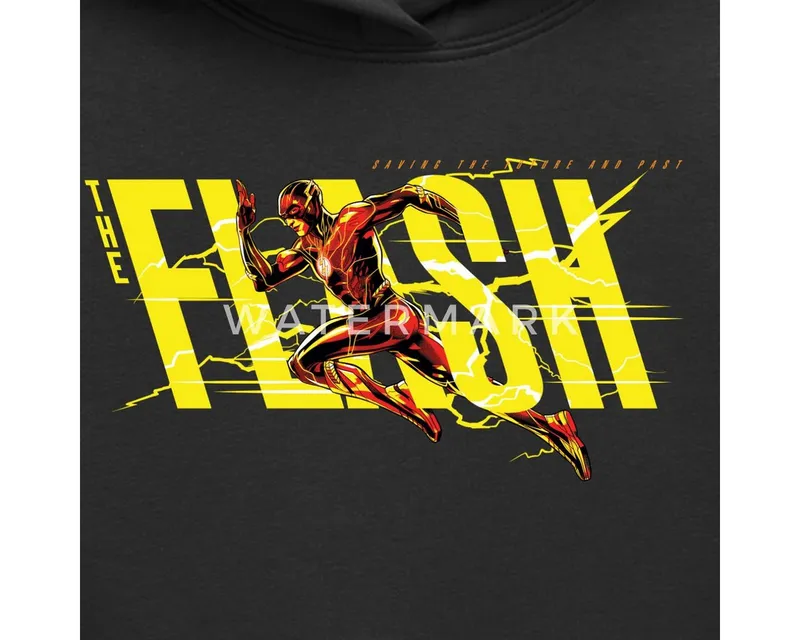 Spreadshirt Hoodie The Flash Speedster Mit Logo Kinder Premium Hoodie (1-tlg) Regular Fit, Schwarz, – Produktbild 2 von 4