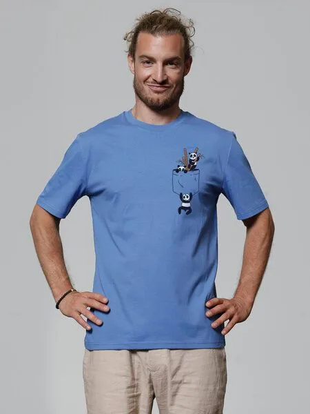 watapparel watapparel T-Shirt Unisex Pocket Pandas, Bright blue, – Produktbild 2 von 3