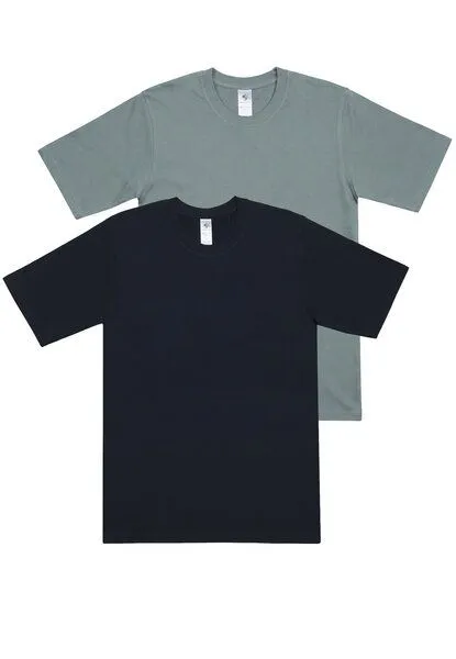 Haasis Bodywear Haasis Bodywear Herren Basic T-Shirt 2er Pack, Mineral/schwarz, – Produktbild 1 von 4