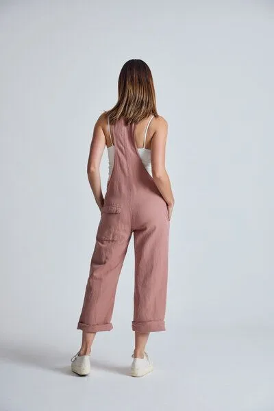 Flax and Loom Flax and Loom Leinen Latzhose Mary Lou, Retro pink (rosa), – Produktbild 4 von 7