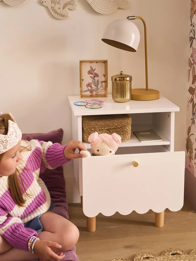Vertbaudet Vertbaudet Kinderzimmer Nachttisch FESTON, Weiß, – Produktbild 2 von 4