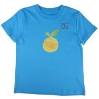 MelaDi Meladi Kinder Shirt aus Biobaumwolle - Orange auf Aqua Blue – Produktbild 1 von 1