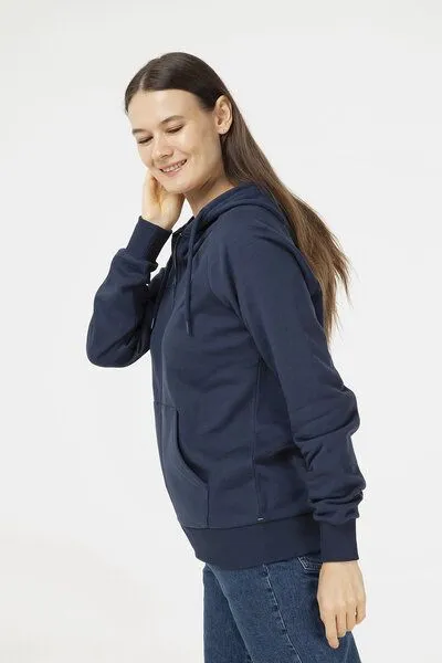 Evermind Evermind Unisex Raglan Hoodie aus Bio-Baumwolle, Dunkelmarine, – Produktbild 3 von 4