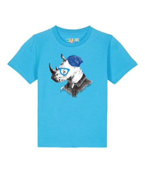 watabout.kids watabout.kids T-Shirt Kinder Nashorn, Aqua blue, – Produktbild 1 von 2