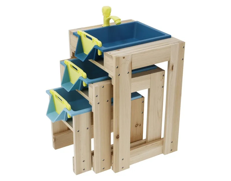 lupilu Wasserspieltisch Lupilu Wasserspieltische aus Holz mit 3 Spielebenen – Produktbild 3 von 5