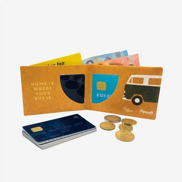 paprcuts paprcuts RFID Portemonnaie, Vanlife | roadtyping koop (orange blau), – Produktbild 3 von 4