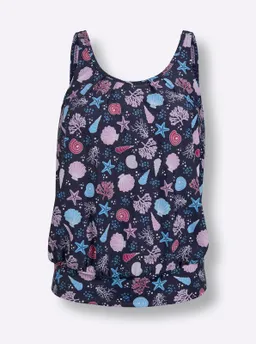 feel good Oversized-Tankini-Top marine-aqua-bedruckt – Produktbild 1 von 1