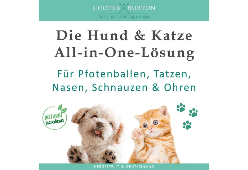Cooper&Burton Pfotenpflege Pfotenbalsam auch für Nasen & Schnauzen, Hunde & Katzen Cooper&Burton, 40 ml, Pflegt Pfoten Nase Schnauze schütz vor Asphalt Streusalz Untergrund – Produktbild 2 von 5
