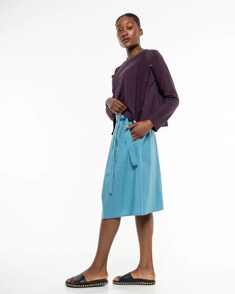 Alma & Lovis Alma & Lovis Leichter Feinstrick-Cardigan aus Leinen-Cotton-Mix | Linen Knit Jacket, Blackberry (dunkellila), – Produktbild 4 von 4
