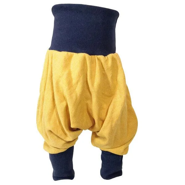 liebewicht liebewicht Yogahose Pumphose Bio Sweat verschiedene Farben nach Wahl, Gelb meliert/blau, – Produktbild 1 von 4