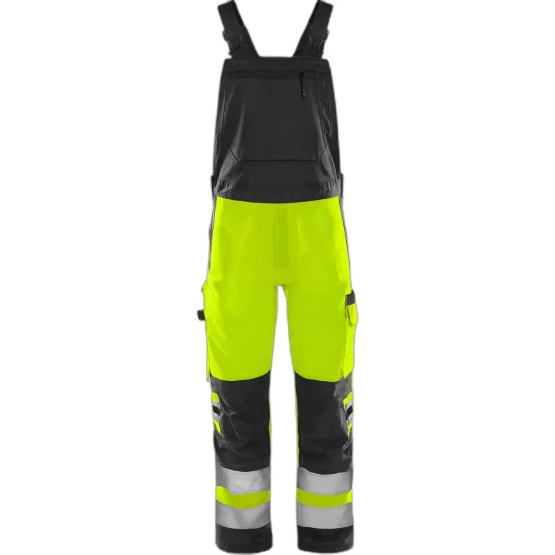 Fristads Warnschutz-Latzhose Klasse 2 Fristads 1030 GPLU, Gelb, – Produktbild 2 von 2