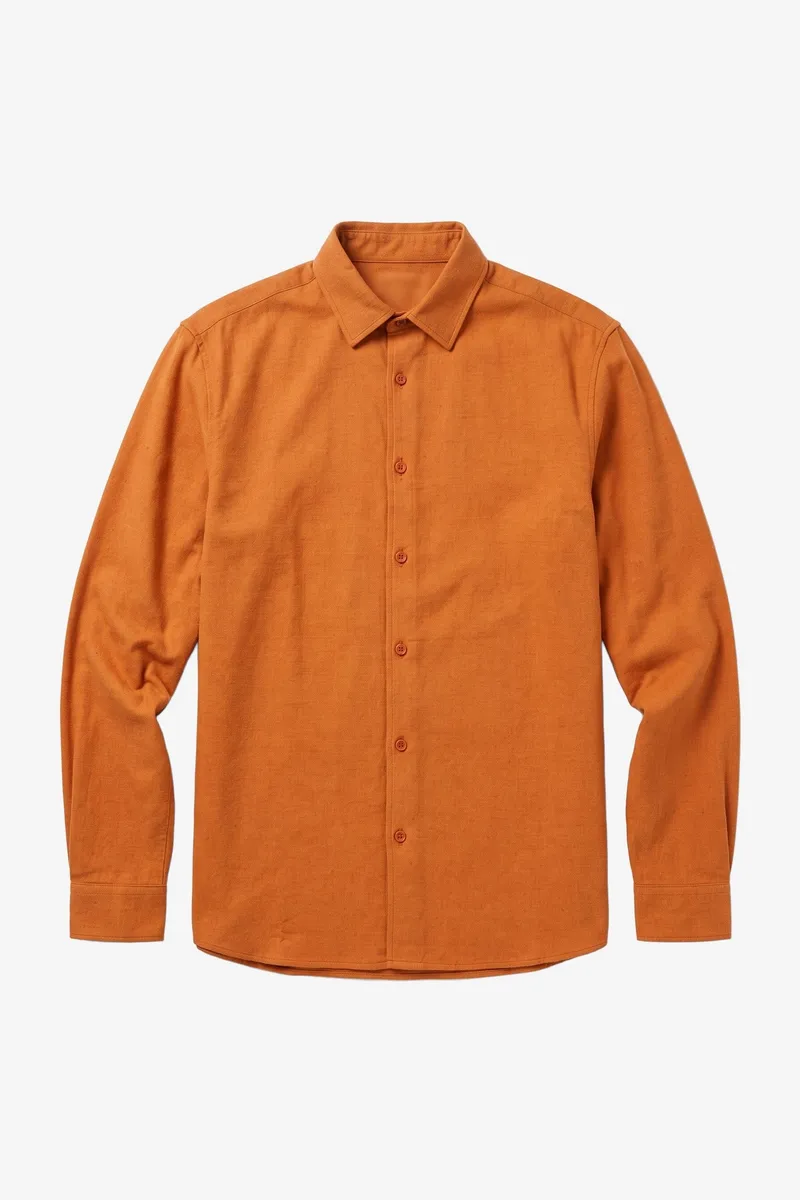 KnowledgeCotton Apparel KnowledgeCotton Apparel Herren vegan Hemd Dune Regular Aus Flanell Farbe Golden Oak, Orange, – Produktbild 1 von 2