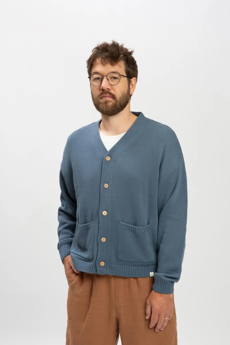 MATONA MATONA Herren vegan Strickjacke Relaxed Seal Blau, Dunkelblau, – Produktbild 2 von 2