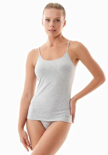 ORGANICATION ORGANICATION ESSENTIALS-ALINA - Singlet Top aus supersoftem TENCEL Modal-Mix, Grey melange, – Produktbild 1 von 4