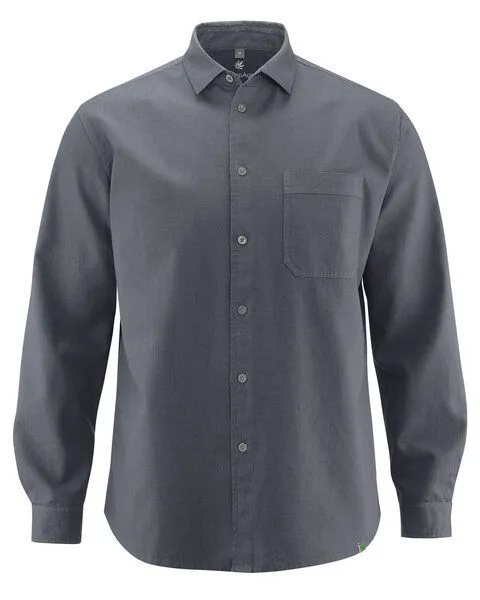 HempAge HempAge Herren Langarmhemd Hanf/Biobaumwolle, Shale(grau), – Produktbild 2 von 4