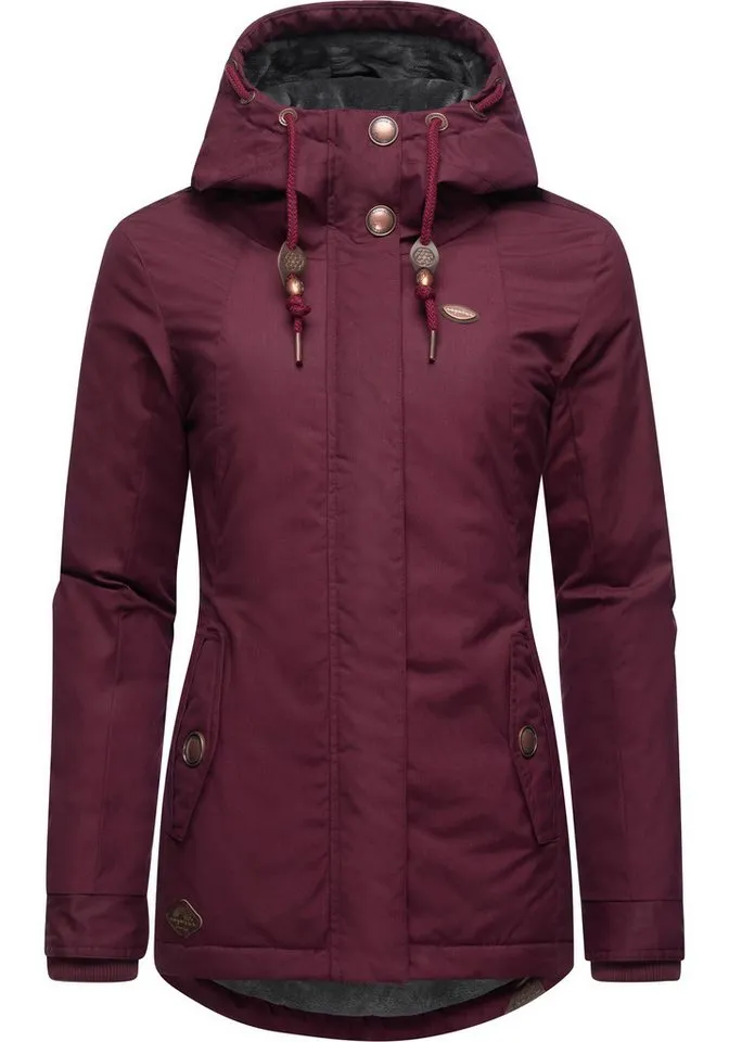 ragwear ragwear Winterjacke Monade Damen Winterparka mit Kapuze und m. Fleece gefüttert, Rot, – Produktbild 2 von 5