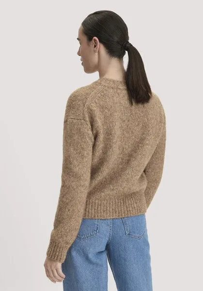 hessnatur hessnatur Strickjacke Relaxed aus Alpaka und Bio-Baumwolle, Naturcamelbraun, – Produktbild 2 von 4