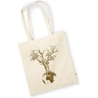 Life Tree Life-Tree Tasche aus Biobaumwolle Fairwear "Weltenbaum" für in Grün/Blau/Weiß/Rot, Natur, – Produktbild 1 von 1