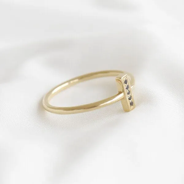 Eppi Eppi Goldener Ring mit schwarzen Diamanten Mahir, Rosa, – Produktbild 2 von 4