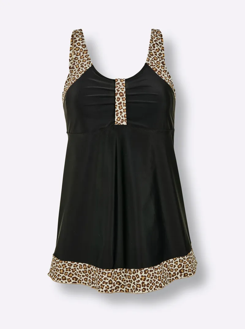 feel good Tankini-Top schwarz-champagner-bedruckt, Schwarz-champagner-bedruckt, – Produktbild 2 von 2