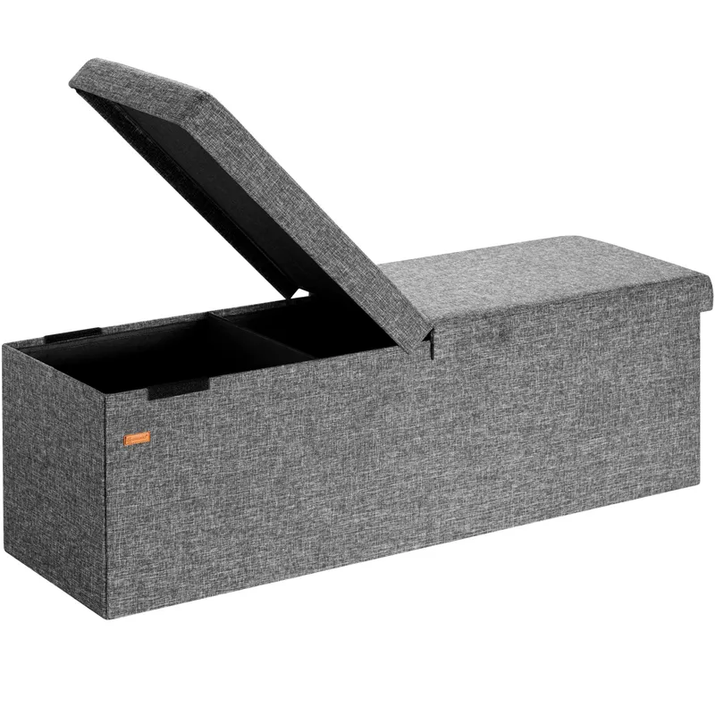 Casaria® Sitzbank Dunkelgrau 115x38x38cm mit Klappdeckel, Grau, – Produktbild 1 von 2