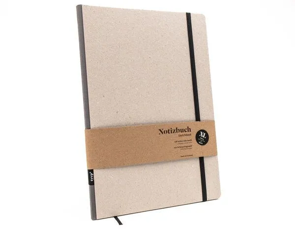 tyyp Skizzenbuch DIN A4 – 100% Recyclingpapier (Blauer Engel) – Klassik ÖKO by tyyp, Carbon-grau, – Produktbild 1 von 5