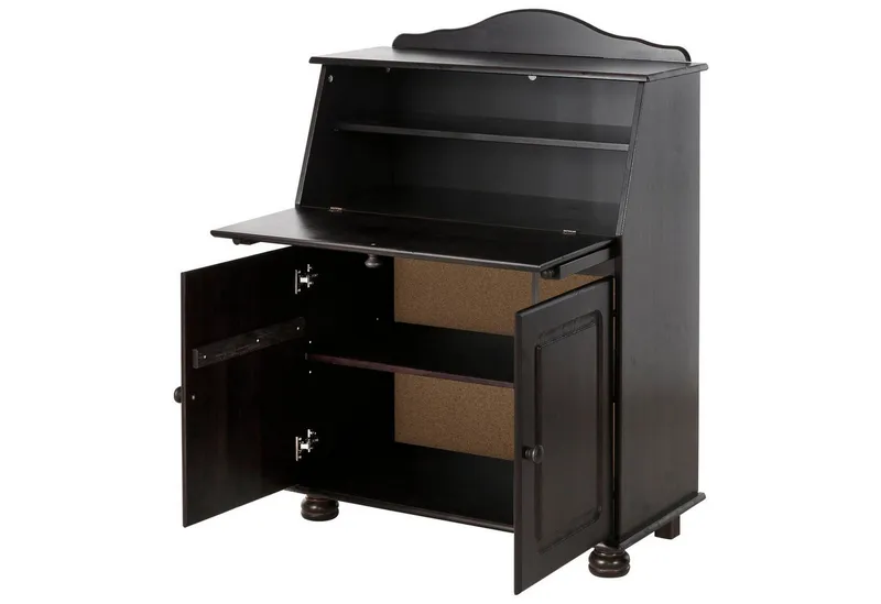 OTTO home Sekretär Mette, Schreibtisch im Landhausstil, aus Massivholz, Breite 82 cm, Braun, – Produktbild 5 von 5