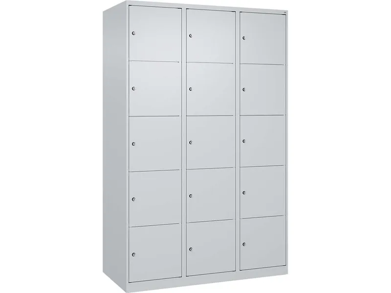 C+P C+P Schließfachschrank Classic PLUS, 15 Fächer, 1850x1200x500mm, Lichtgrau/Lichtgrau – Produktbild 1 von 1